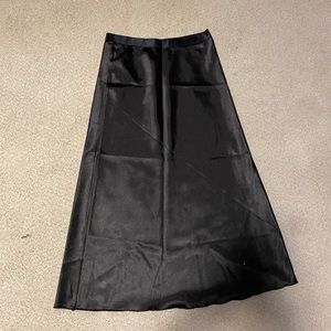 Black silk long skirt